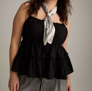 Torrid Deep Black Festi Tiered Bow Camisole Size 1X
